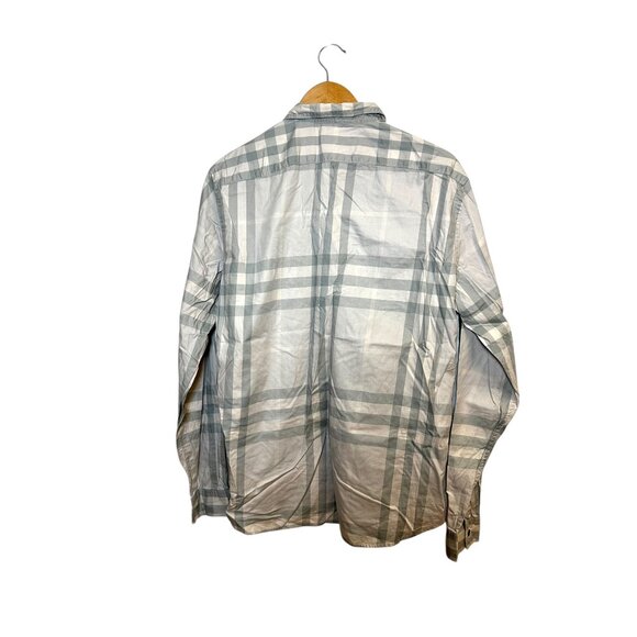 Burberry Brit Men’s Grey/Green Oversized Check Button-Down Shirt XL - Picture 4 of 8